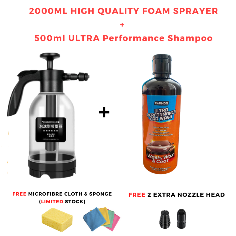 Car Wash Snow Foam Sprayer Bottle High Pressure Foam Spray Manual Air –  JomoSg