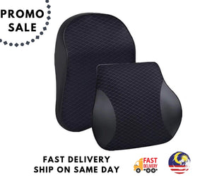 Premium Carmon Car Memory Foam Travel Headrest and Lumbar Back Support
