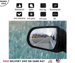 (2pcs/Set) Car Rearview Mirror Anti Fog Window Clear Film & Anti-glare Protective Film Waterproof