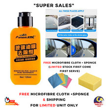 Load image into Gallery viewer, Glass Oil Film Remover Strong Decontamination Cleaner Maintenance Windshield &amp; Headlamp 120ml

